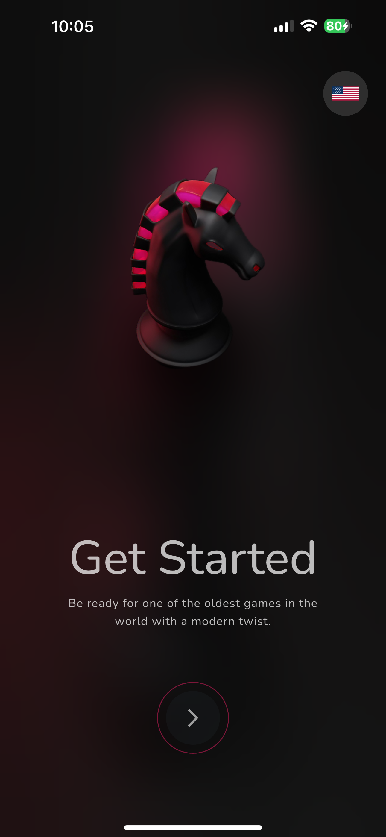Voicemate splash or home screen for voice-controlled chess